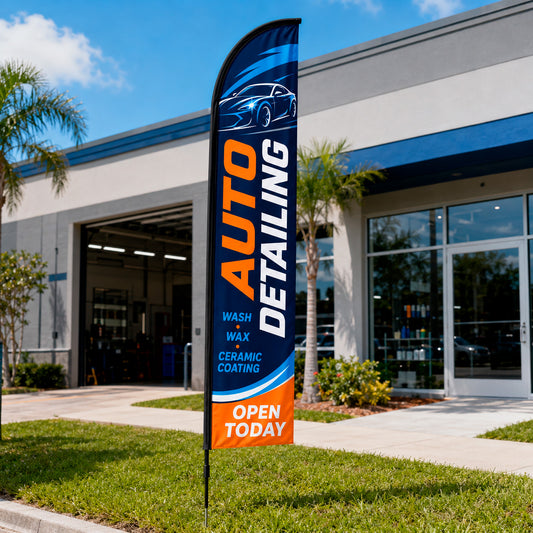Custom Double Sided Feather Flag – 12 ft