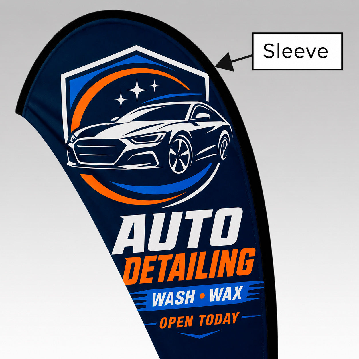 Custom Double Sided Teardrop Flag – 11 ft