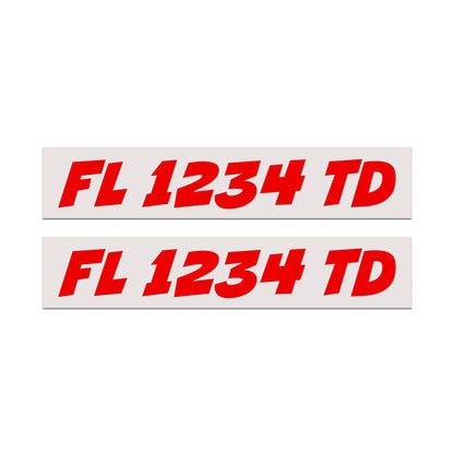 Set of Two Custom Boat Registration Numbers