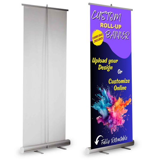 Custom Retractable Roll-Up Banner 33" x 81" with Stand