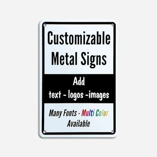 Custom outdoor and indoor aluminum signs with your photo, text, logo