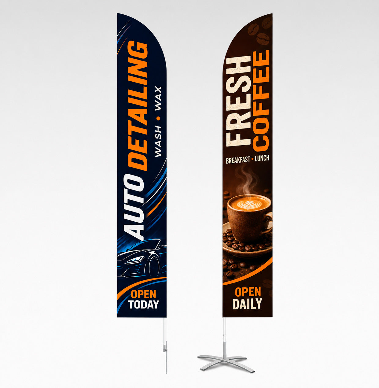 Custom Double Sided Feather Flag – 12 ft