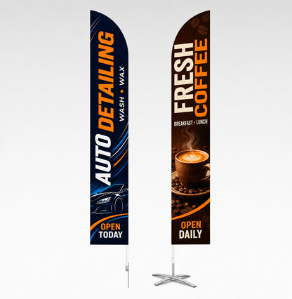 Custom Double Sided Feather Flag – 12 ft