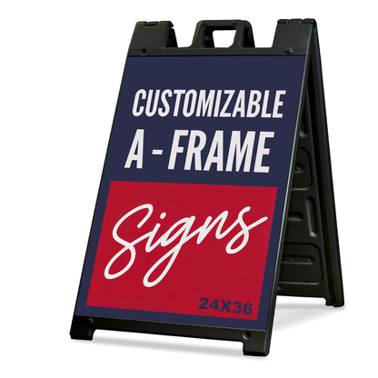 Custom A-Frame Sign 24" x 36" - Double-Sided Waterproof Sidewalk Sandwich Board