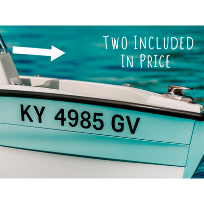Set of Two Custom Boat Registration Numbers