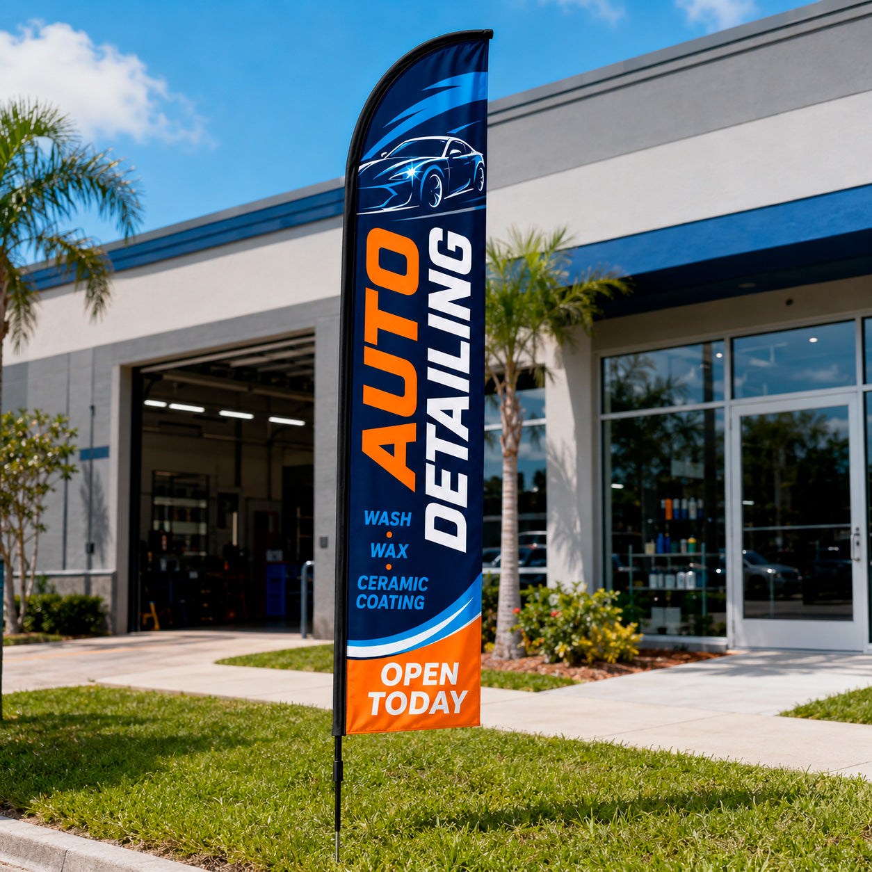 Custom Double Sided Feather Flag – 12 ft