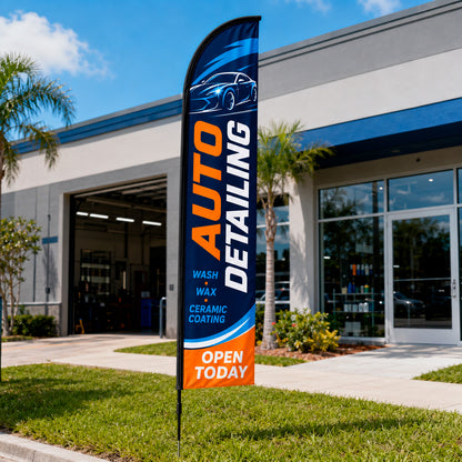 Custom Double Sided Feather Flag – 12 ft