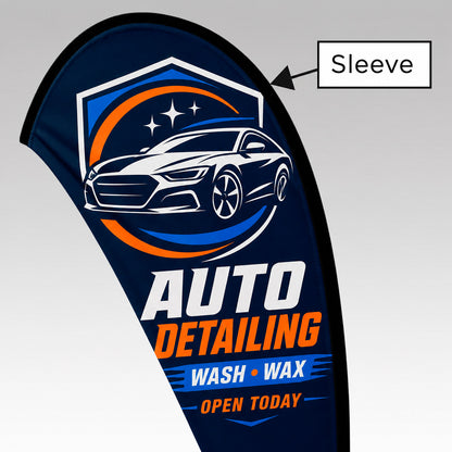 Custom Double Sided Teardrop Flag – 11 ft