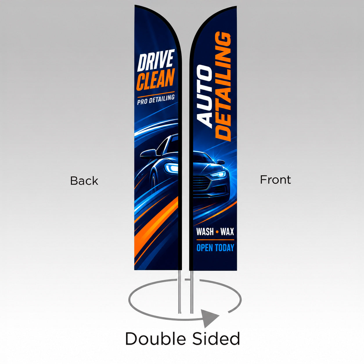 Custom Double Sided Feather Flag – 12 ft