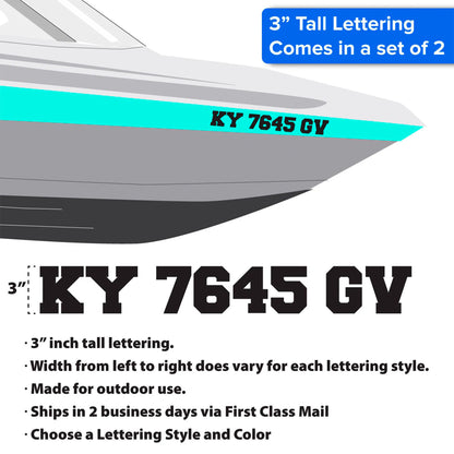 Set of Two Custom Boat Registration Numbers