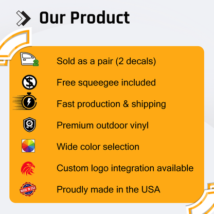 Set of 2 Custom USDOT Decals,