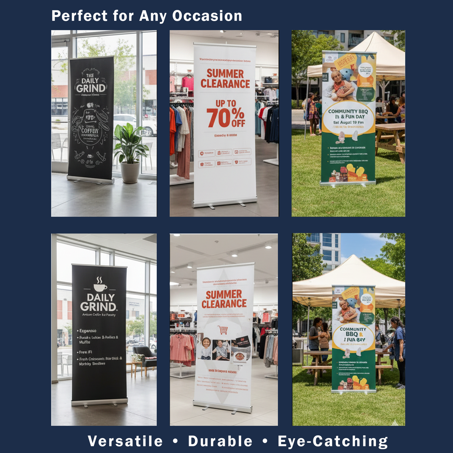 Custom Retractable Roll-Up Banner 33" x 81" with Stand