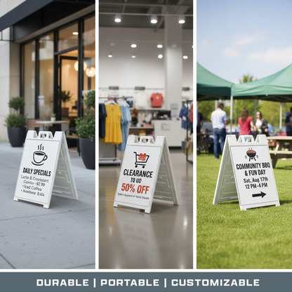 Custom A-Frame Sign 24" x 36" - Double-Sided Waterproof Sidewalk Sandwich Board