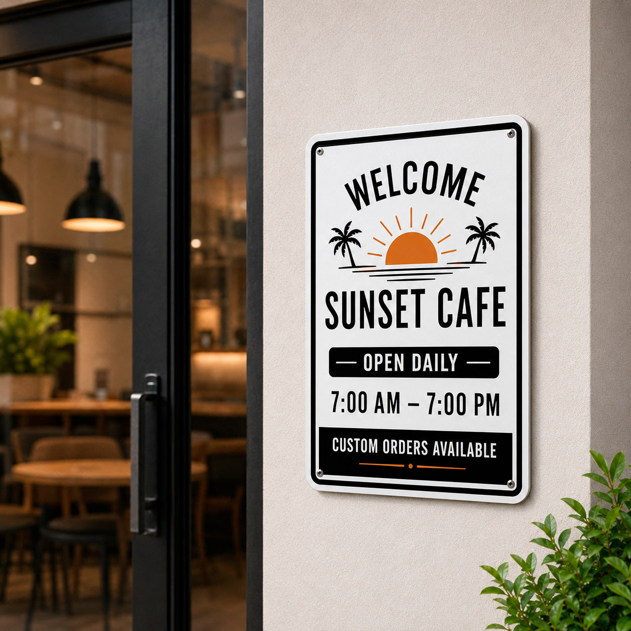 Custom outdoor and indoor aluminum signs with your photo, text, logo