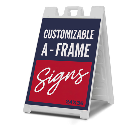 Custom A-Frame Sign 24" x 36" - Double-Sided Waterproof Sidewalk Sandwich Board